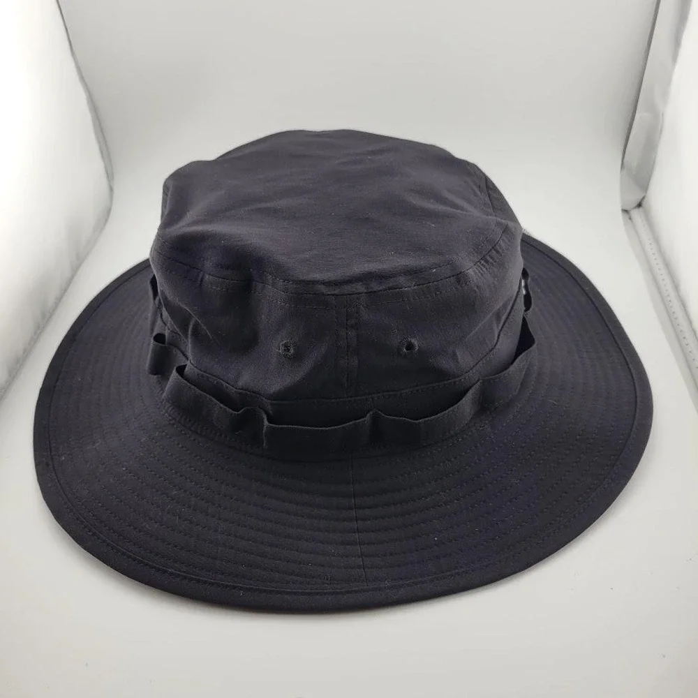 North Face Hat Cap Strap Back S-M Mens Black Outdoor Boonie Wide Brim Hiking